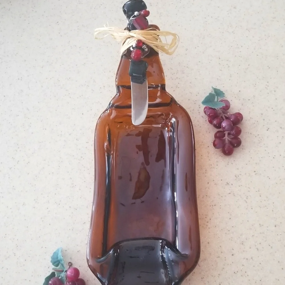 Melted Glass Cheese Appetizer Tray & Spreader Knife
